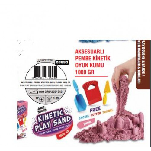 AKSESUARLI PEMBE KİNETİK OYUN KUMU 1000 GR