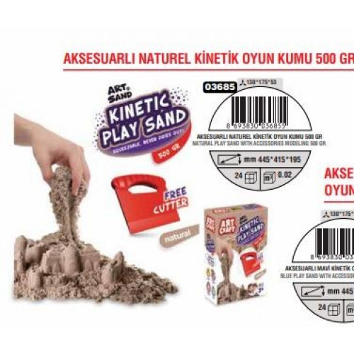 AKSESUARLI NATUREL KİNETİK OYUN  KUMU 500 GR