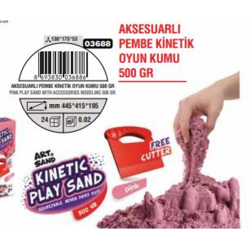 AKSESUARLI PEMBE KİNETİK OYUN KUMU 500 GR